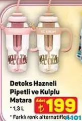 DETOKS HAZNELİ PİPETLİ VE KULPLU MATARA 1,3 L